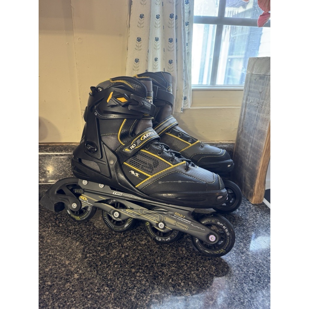 Roller Derby Men's Aerio Q-60 Inline Skates - Black/Yellow Size 11 - Picture 1 of 15